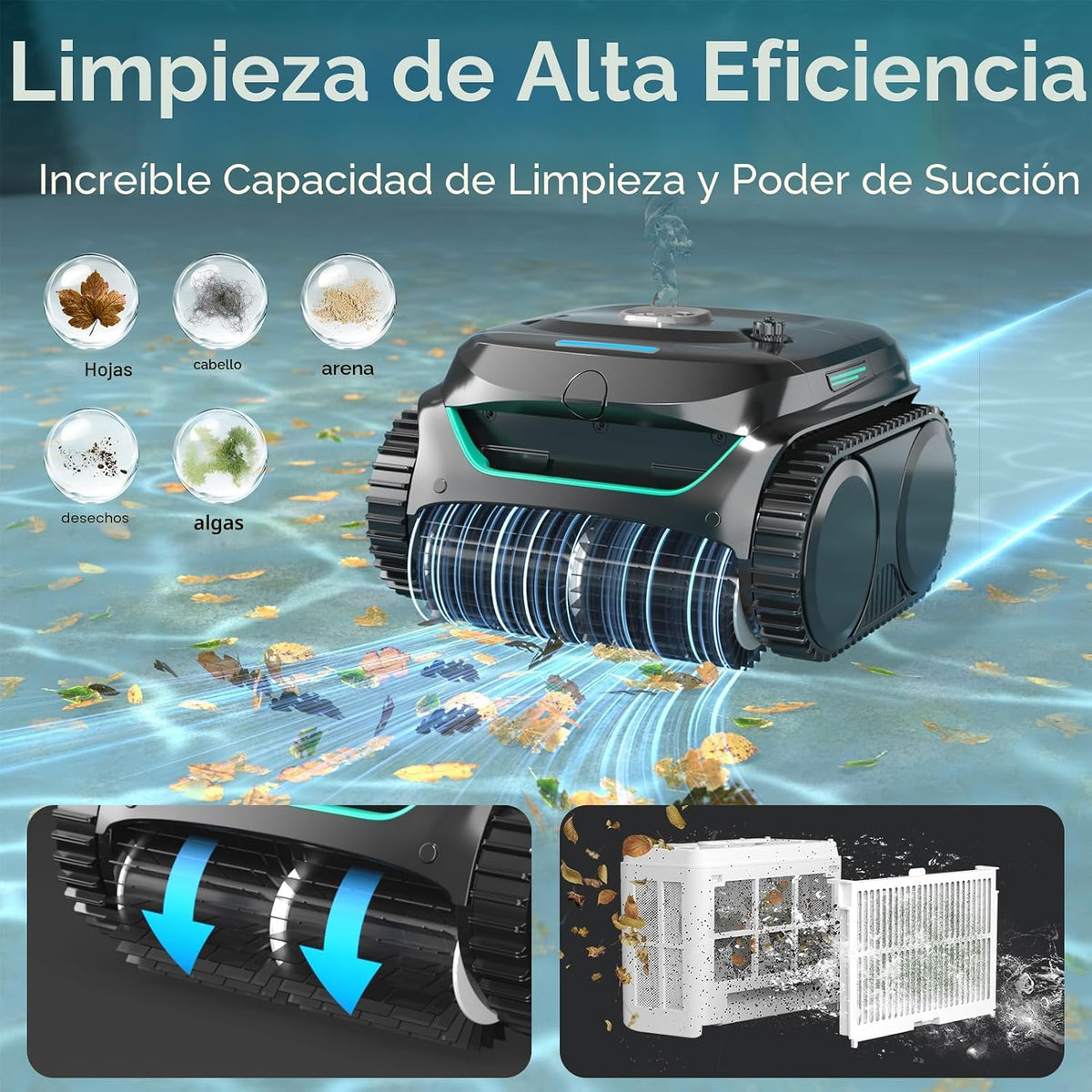 Limpieza de Alta Eficiencia - Robot limpiador de piscina